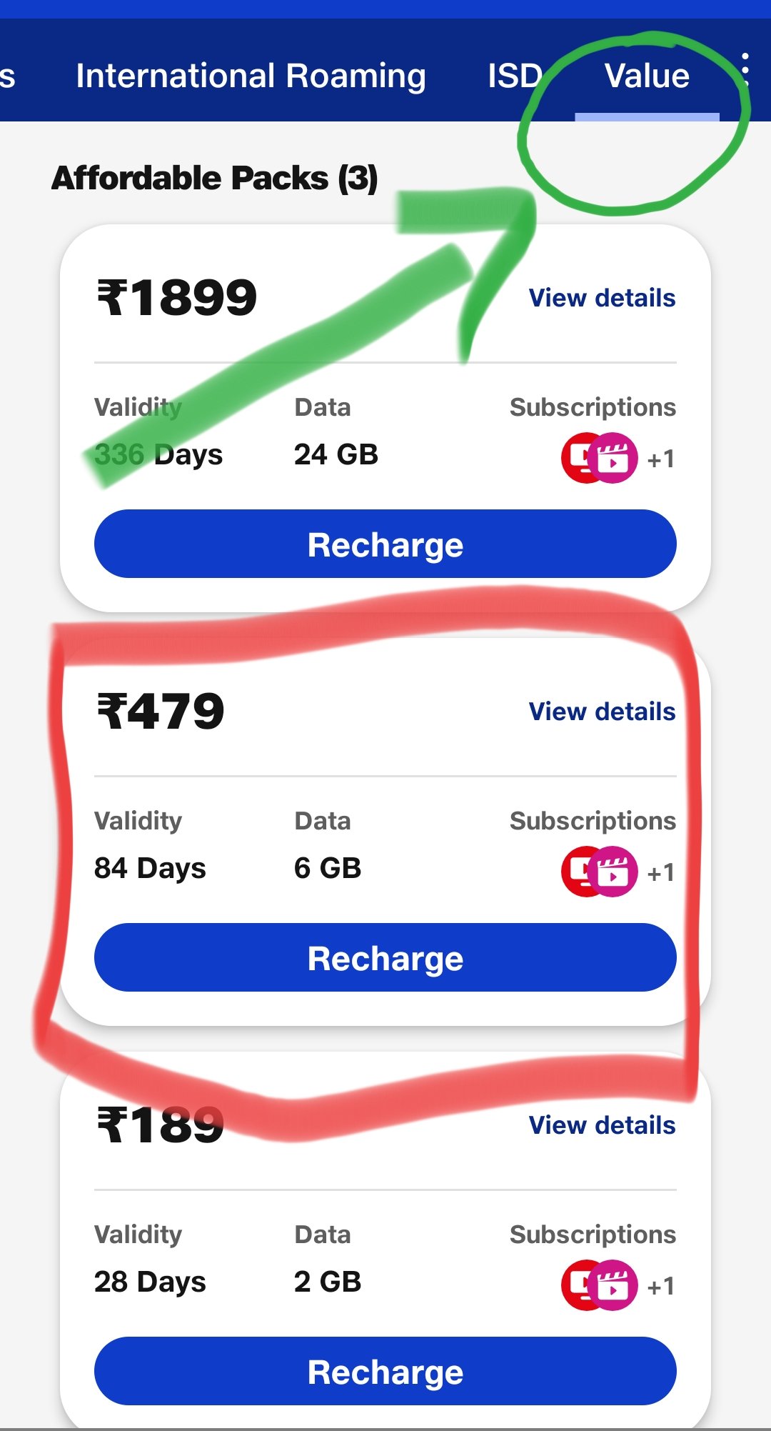 Jio Recharge plans 2024