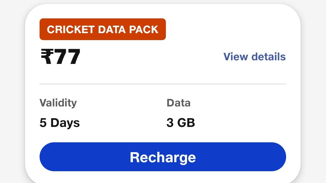 Jio New 77 Recharge plans